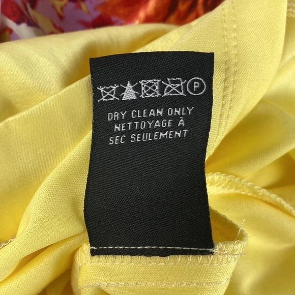 NWT  Yellow Floral print yellow strapless shift dress sweetheart neck size small - Picture 5 of 13